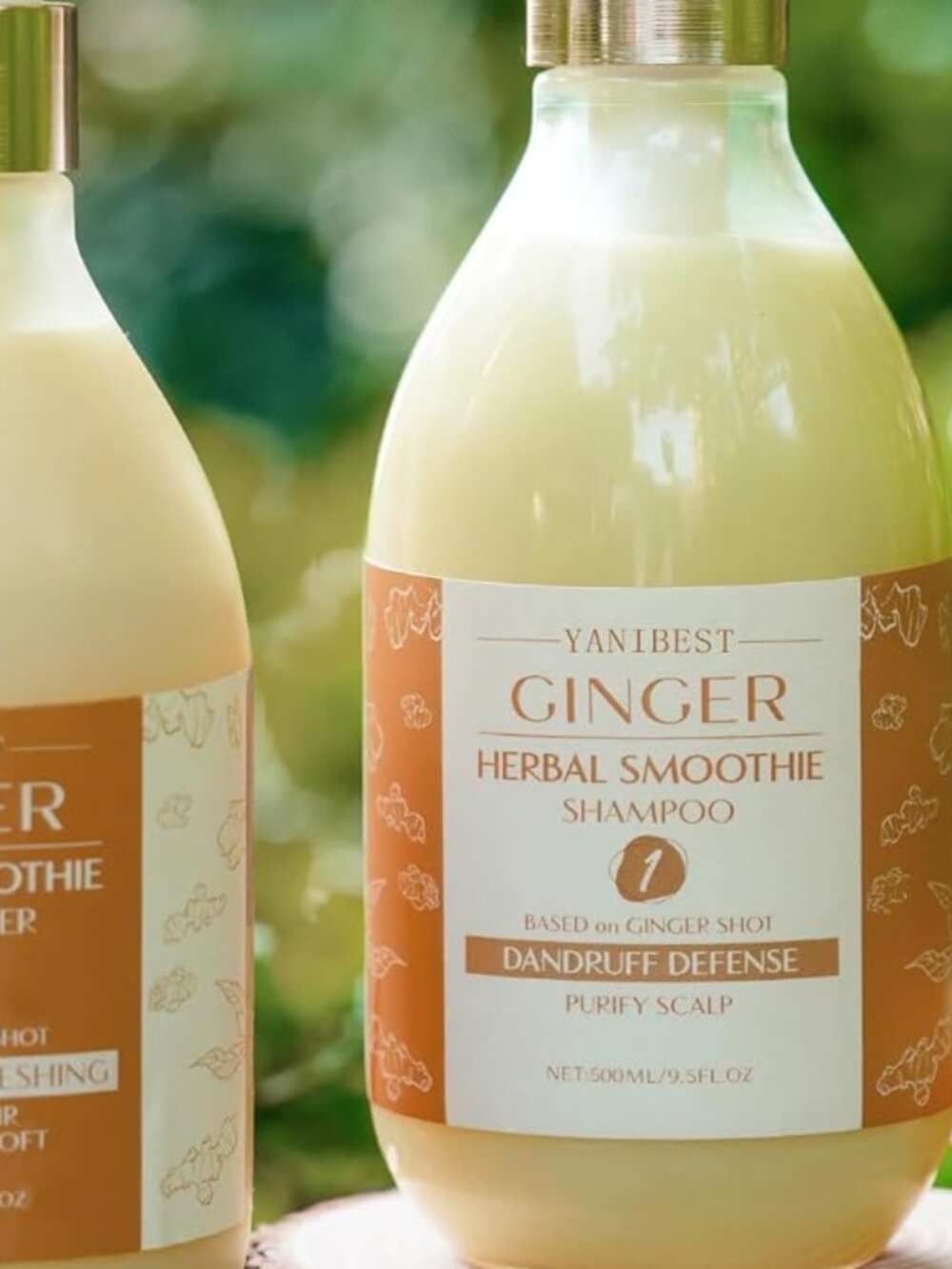 Yanibest Natural Ginger Smoothie Shampoo Organic Herbaceous Dandruff Defense